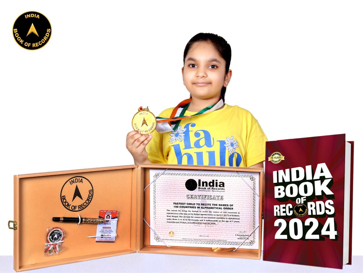 Fastest child to recite the names of 100 countries in alphabetical order -  India Book of Records