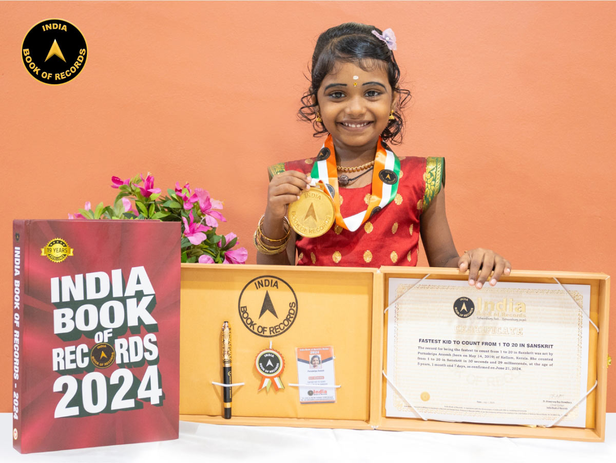 Fastest kid to count from 1 to 20 in Sanskrit - India Book of Records