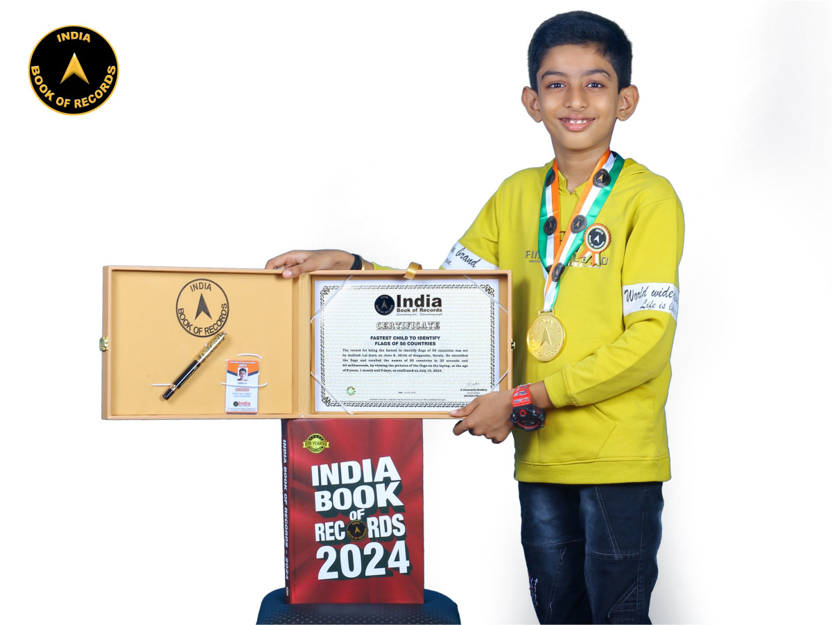Fastest child to identify flags of 50 countries