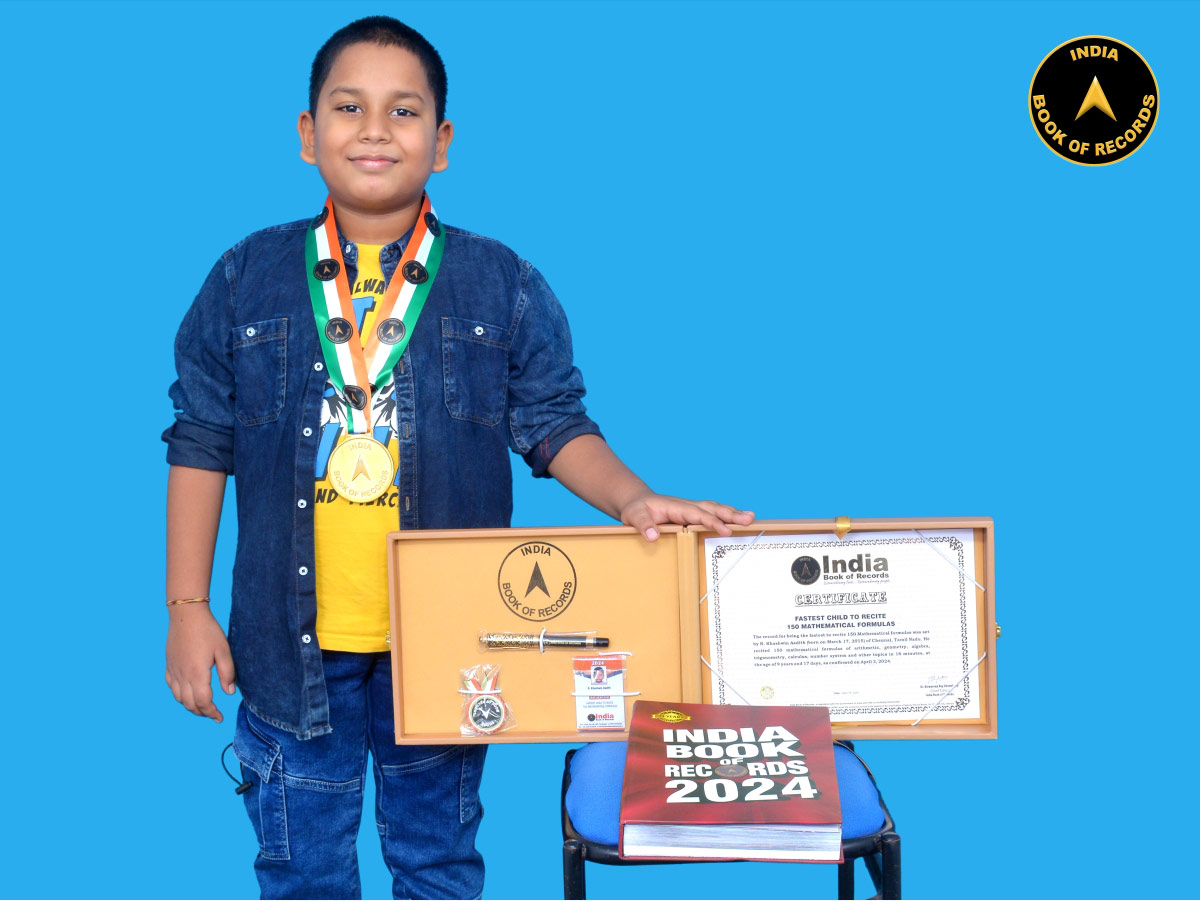 Fastest child to recite 150 Mathematical formulas