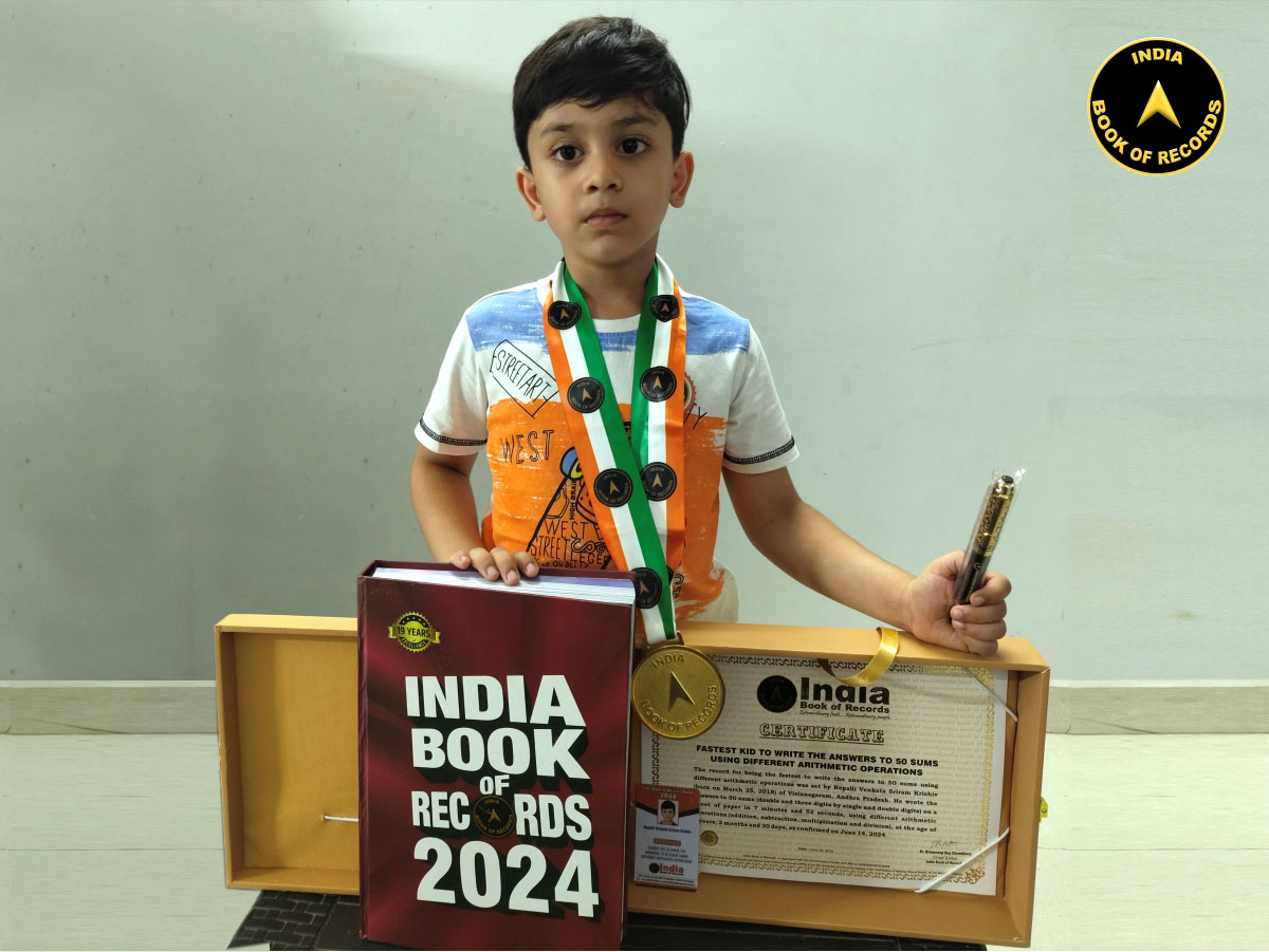Fastest kid to write the answers to 50 sums using different arithmetic operations