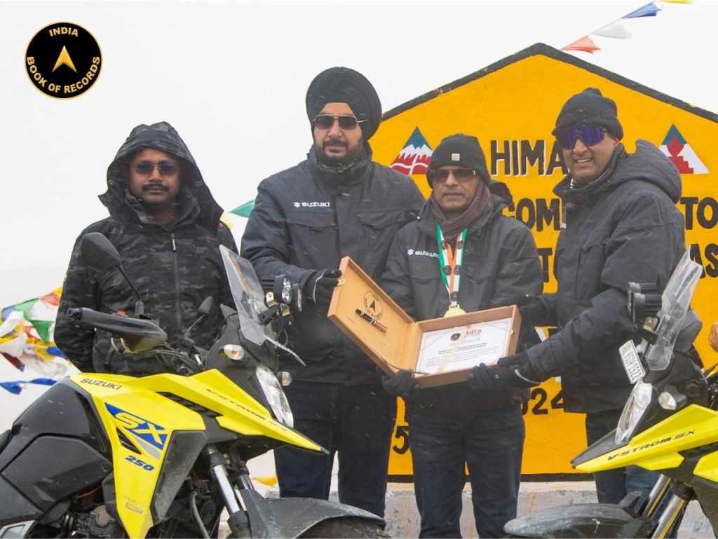 Highest Top Nine Mountain Passes Covered within 24 hours by a Two-Wheeler in India