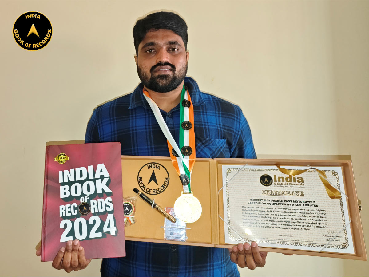 Highest motorable pass motorcycle expedition completed by a leg amputee