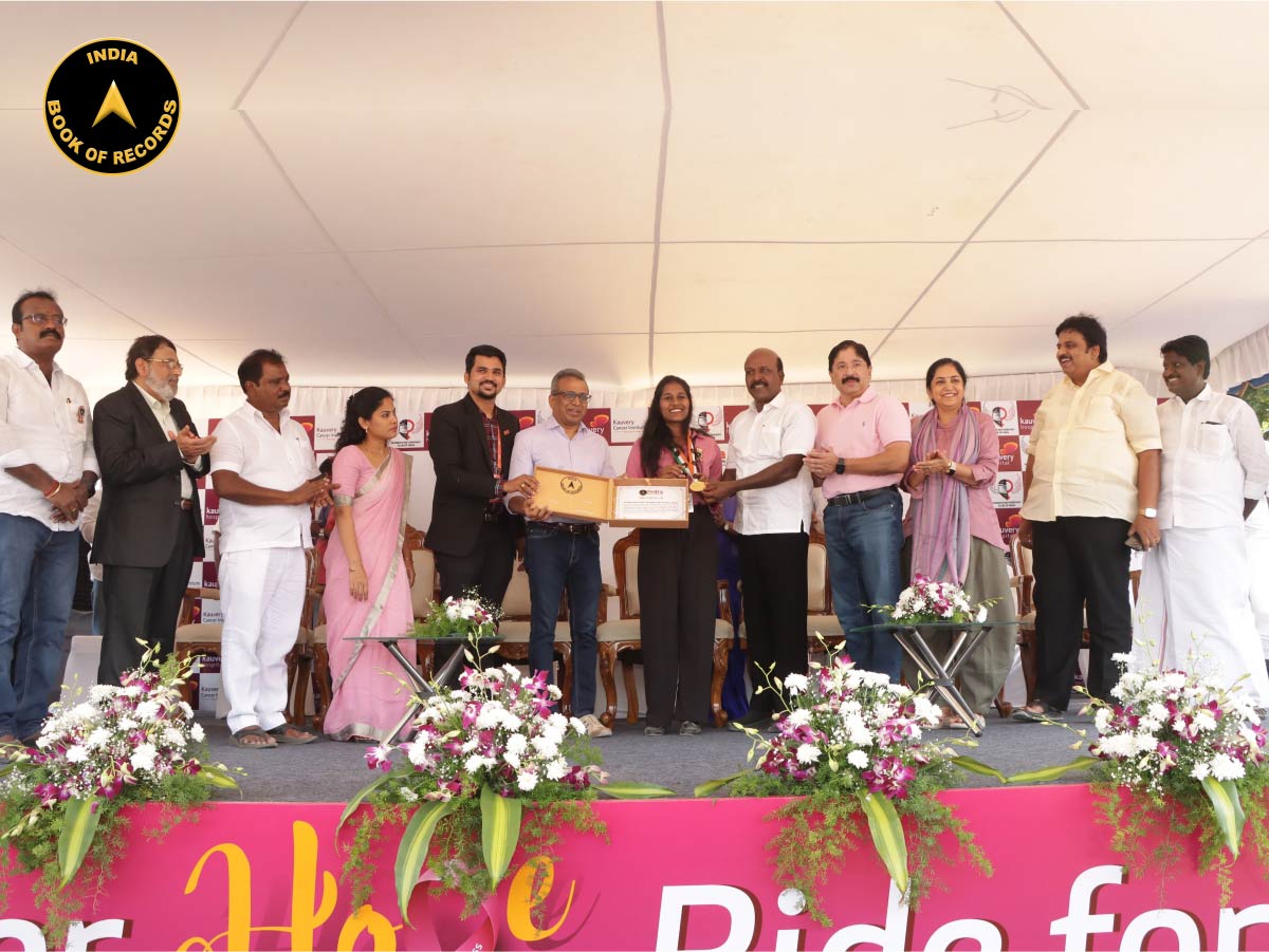 Maximum Bikers Formed the Ribbon Symbol of Breast Cancer