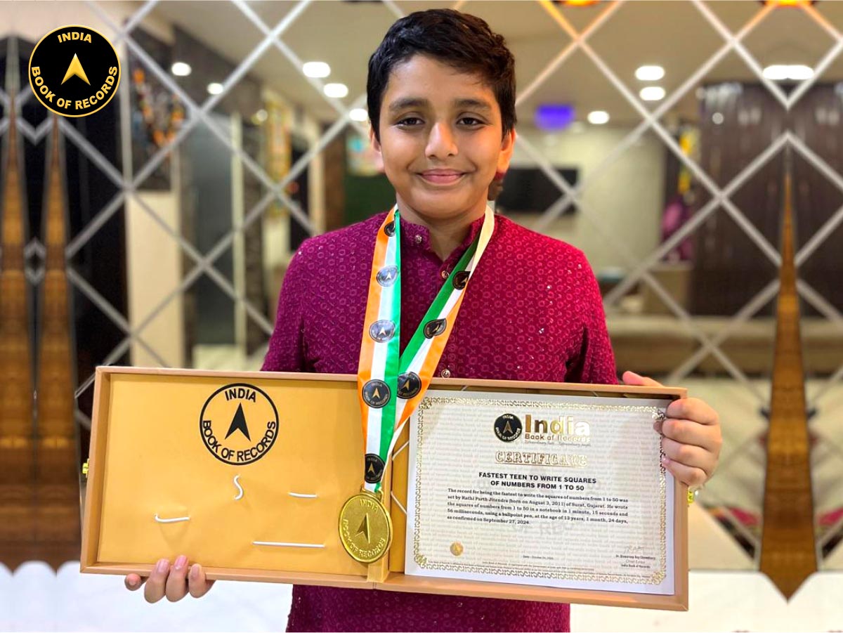 Fastest teen to write squares of numbers from 1 to 50