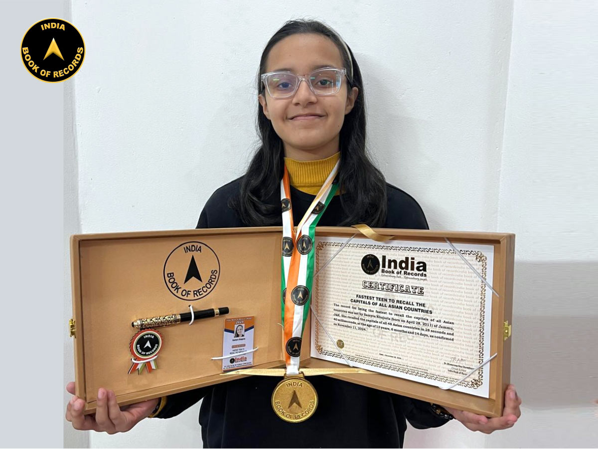 Fastest teen to recall the capitals of all Asian countries