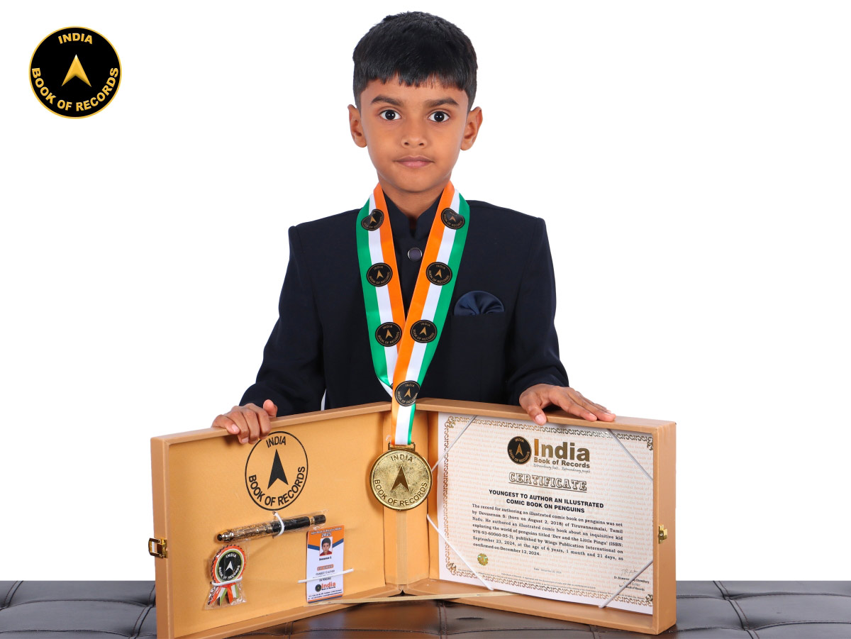 Youngest to author an illustrated comic book on penguins