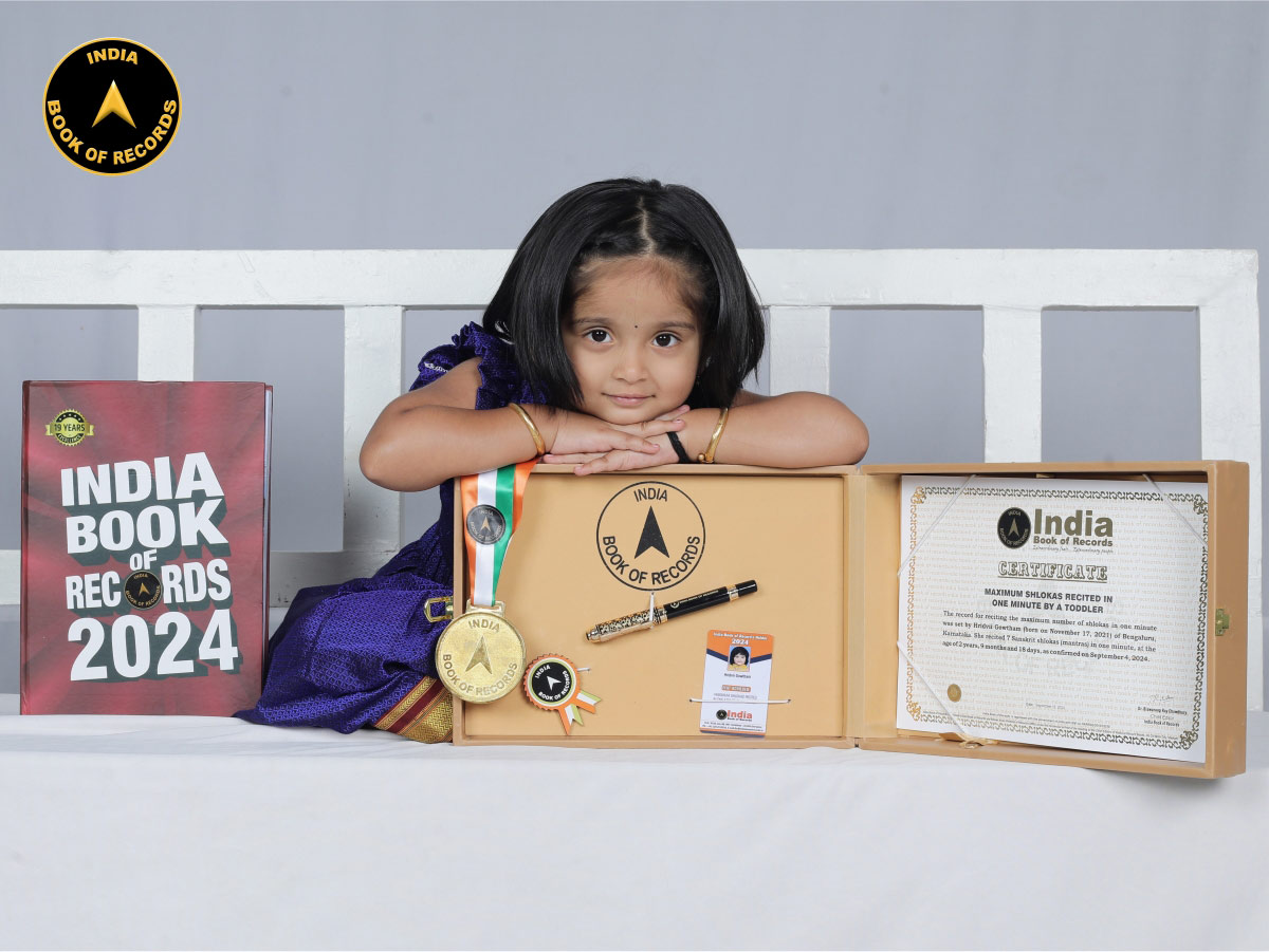 Maximum shlokas recited in one minute by a toddler