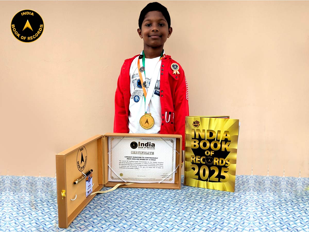 Longest duration to continuously read English books by a child