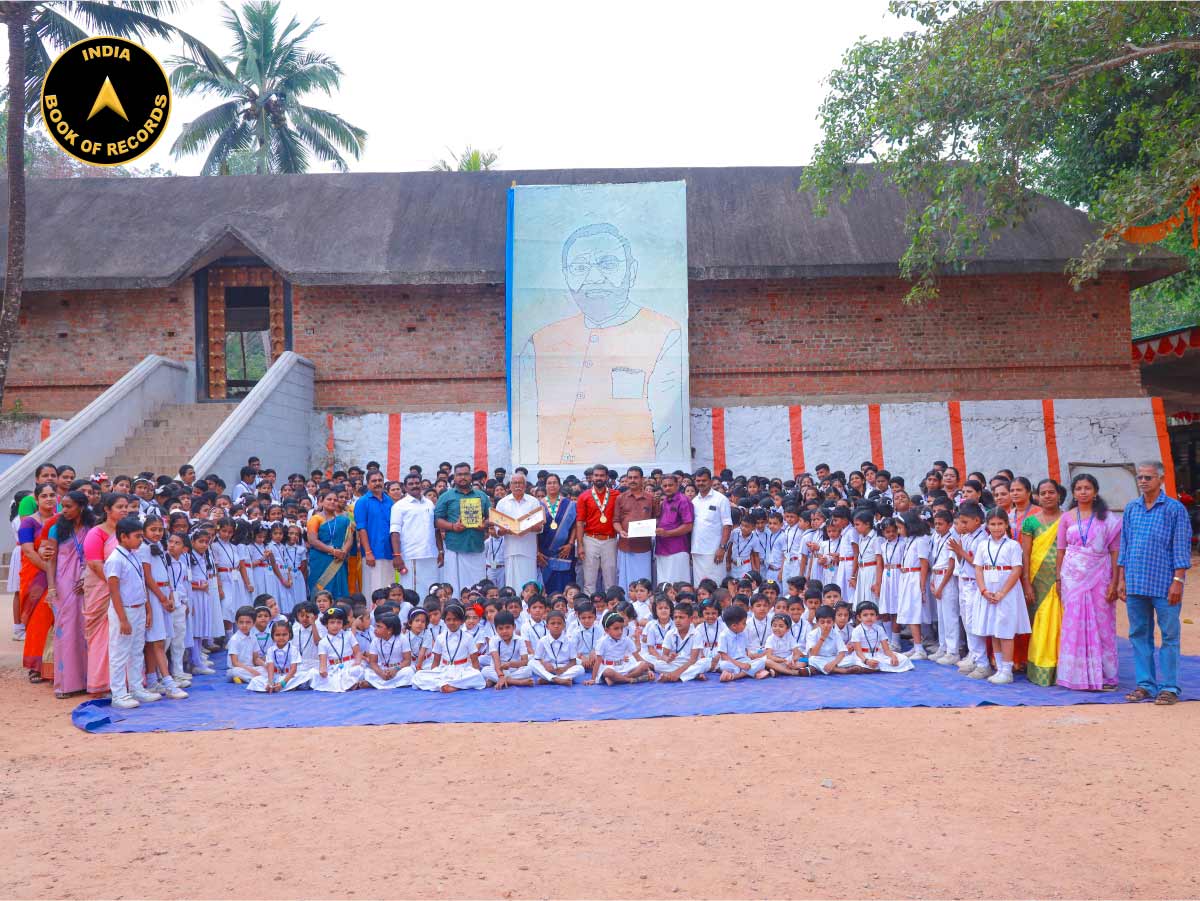 Largest typographic portrait of PM Narendra Modi made by an educational institution