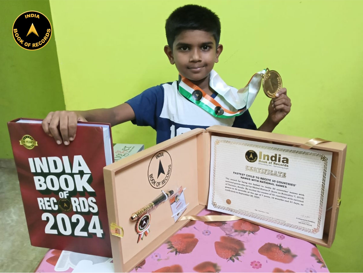 Fastest child to recite 50 countries’ names with national games