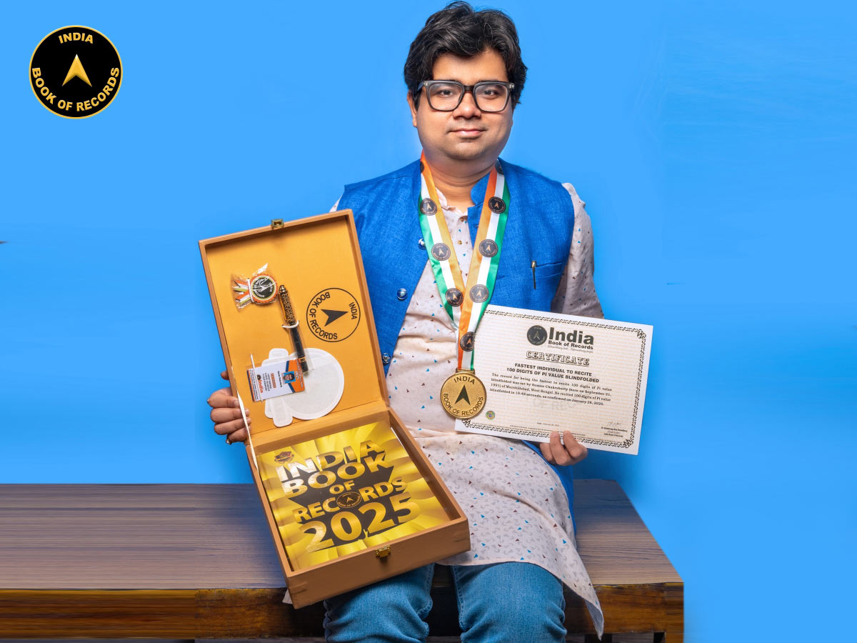 Fastest individual to recite 100 digits of Pi value blindfolded