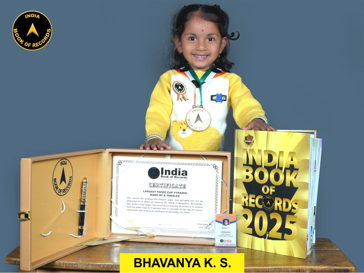 Largest paper cup pyramid made by a toddler