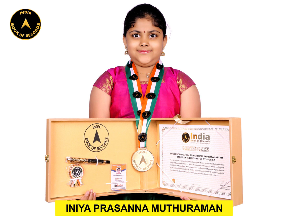 Longest duration to perform Bharatanatyam dance on inline skates by a child