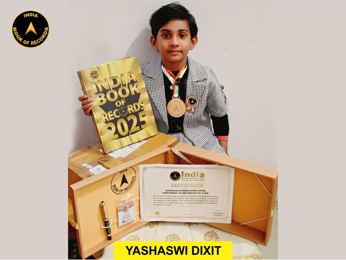 Maximum Kathak dance spins performed in one minute by a kid