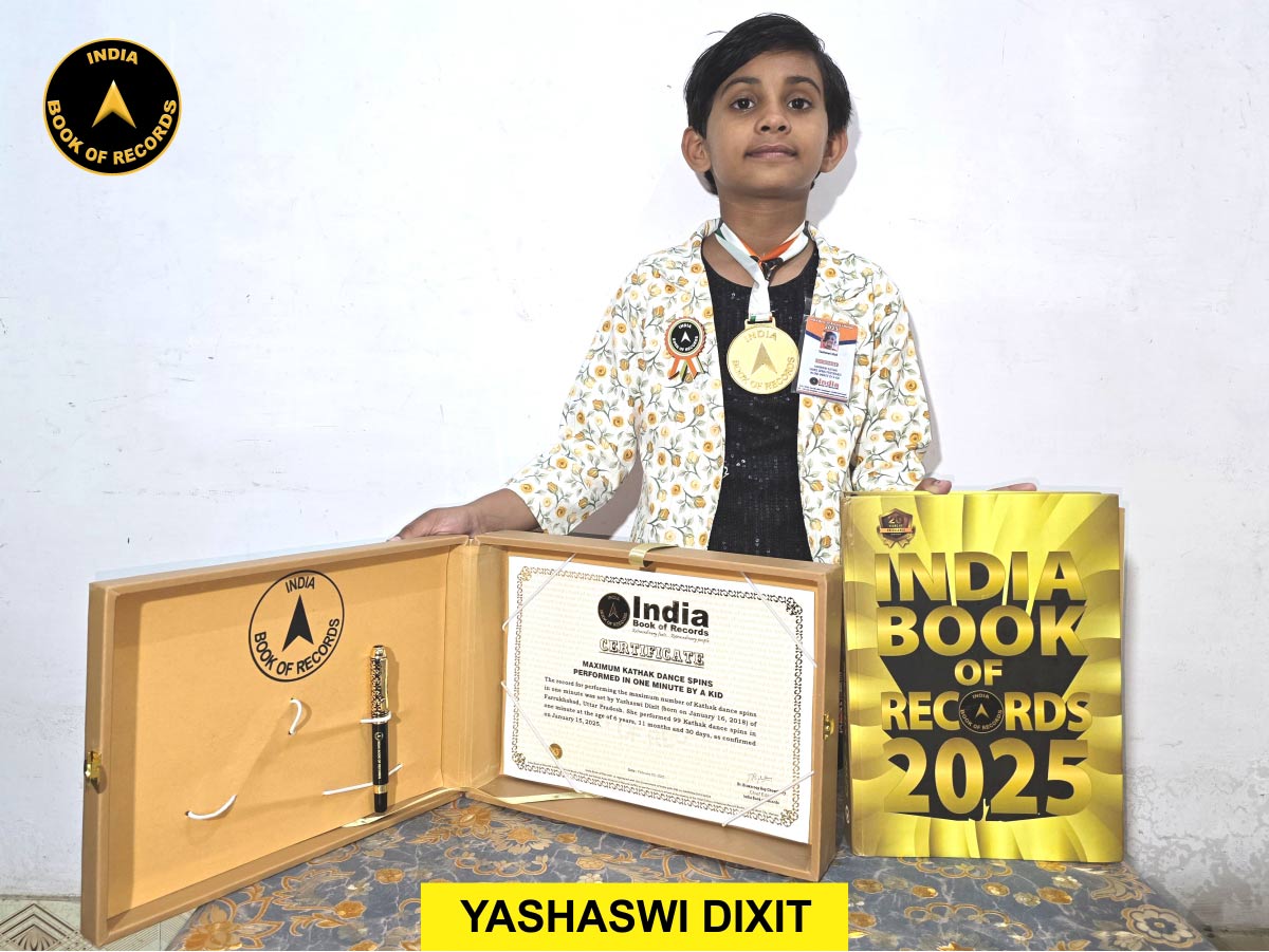 Maximum Kathak dance spins performed in one minute by a kid