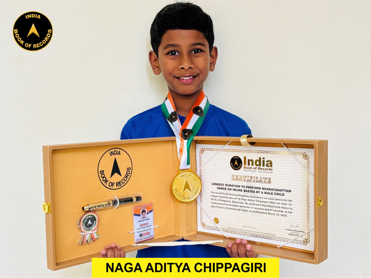 Longest duration to perform Bharatanatyam dance on inline skates by a male child
