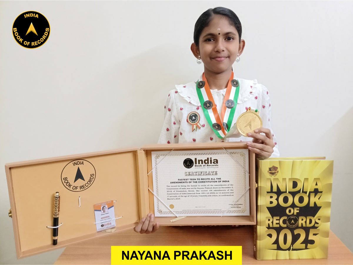 Fastest teen to recite all the amendments of the Constitution of India