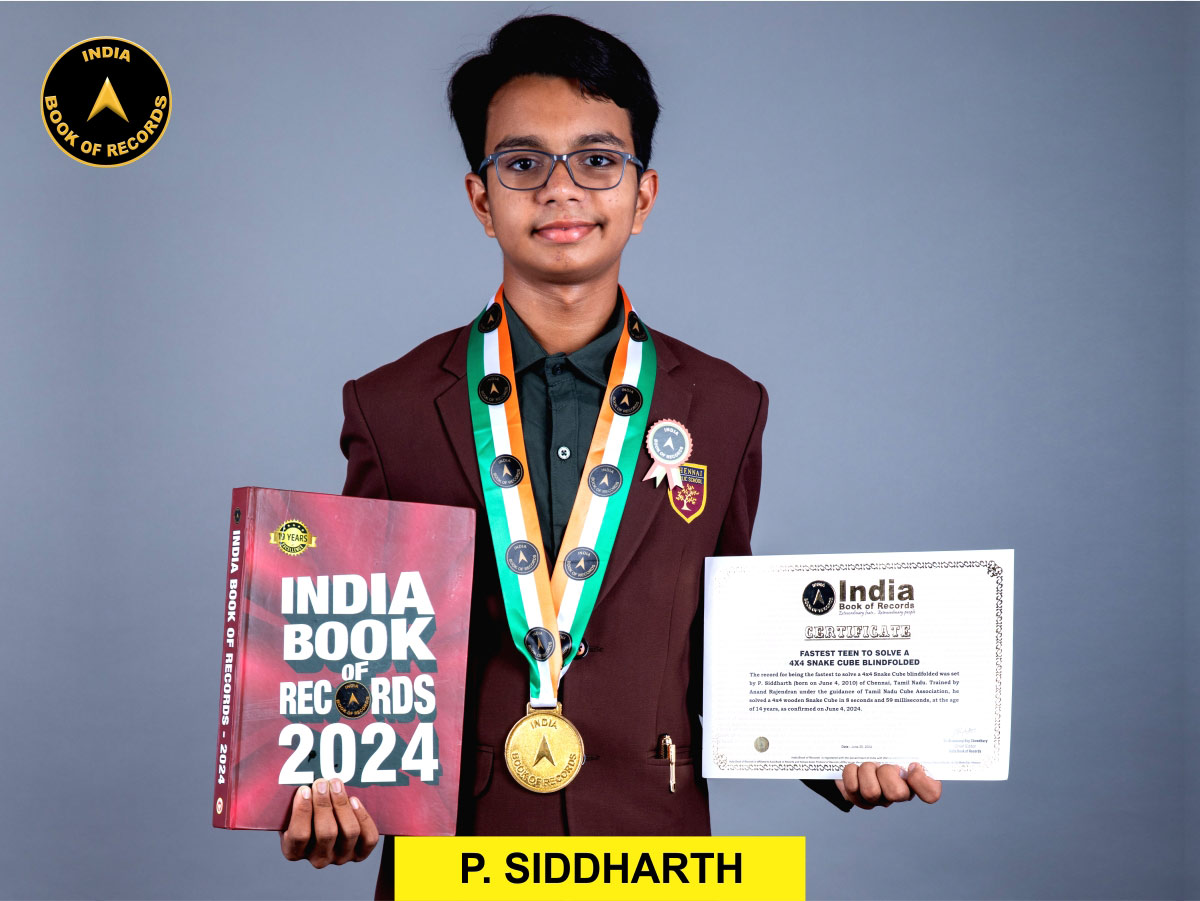 Fastest teen to solve a 4×4 Snake Cube blindfolded