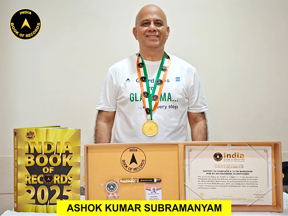 Fastest to complete a 10 km marathon run by an individual blindfolded