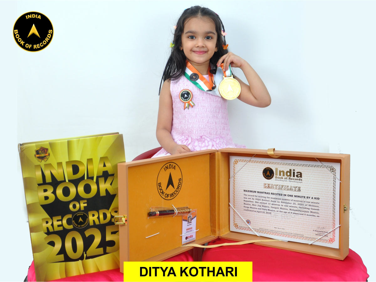 Maximum mantras recited in one minute by a kid