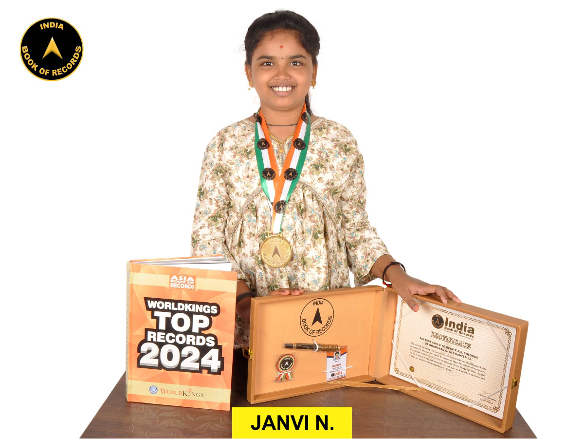 Fastest  child to recite all shlokas of Bhagavad Gita chapter 12