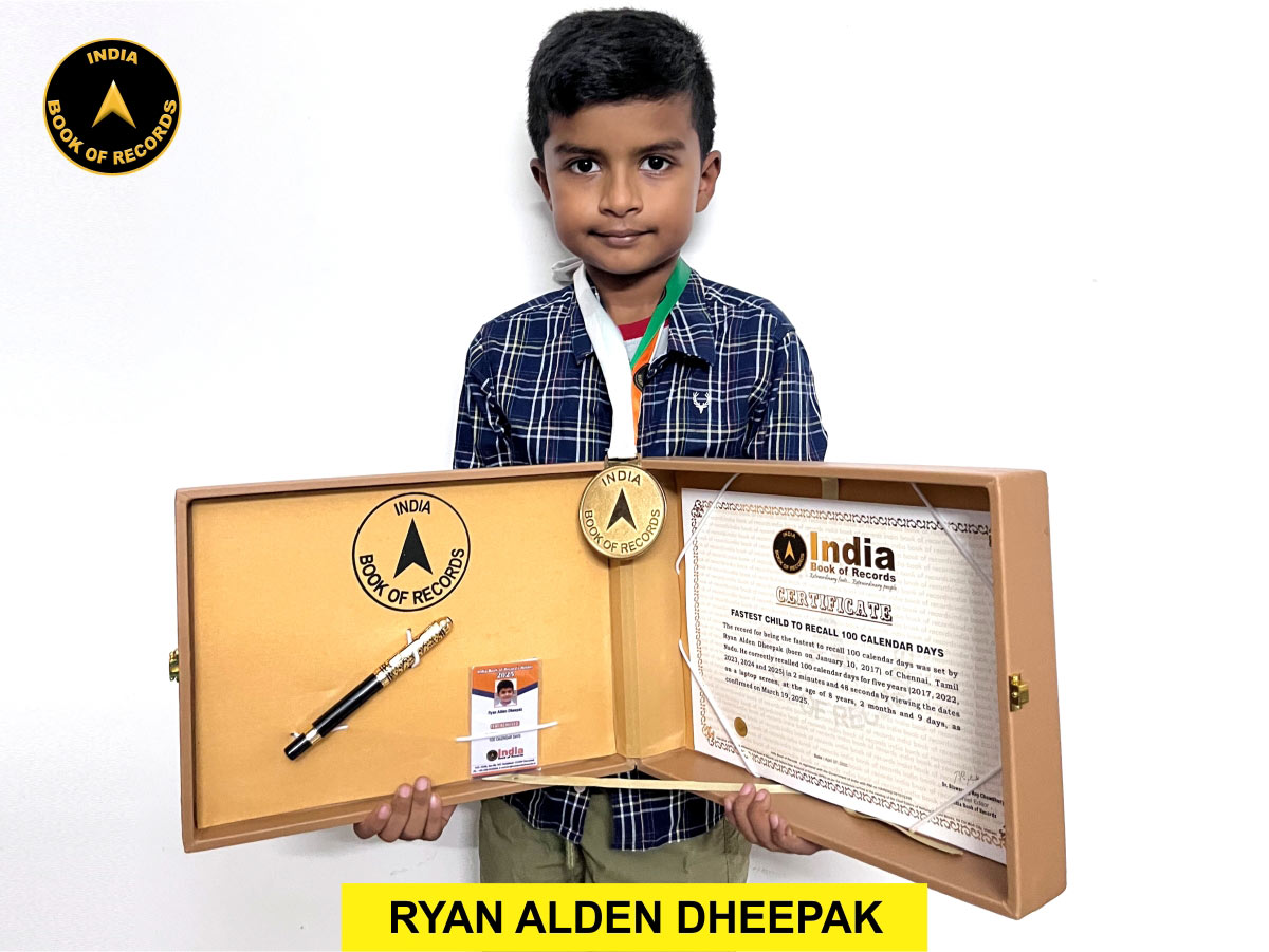 Fastest child to recall 100 calendar days