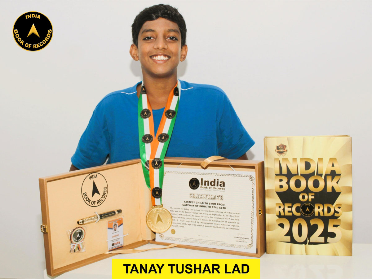 Fastest child to swim from Gateway of India to Atal Setu