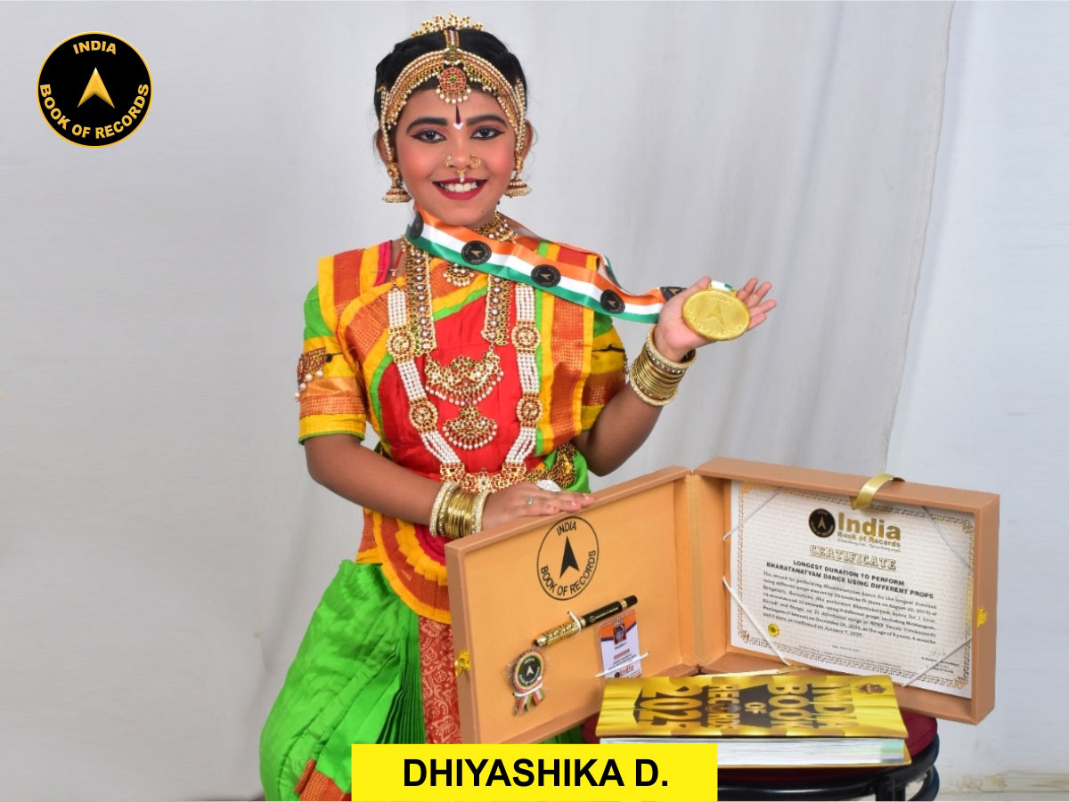 Longest duration to perform Bharatanatyam dance using different props