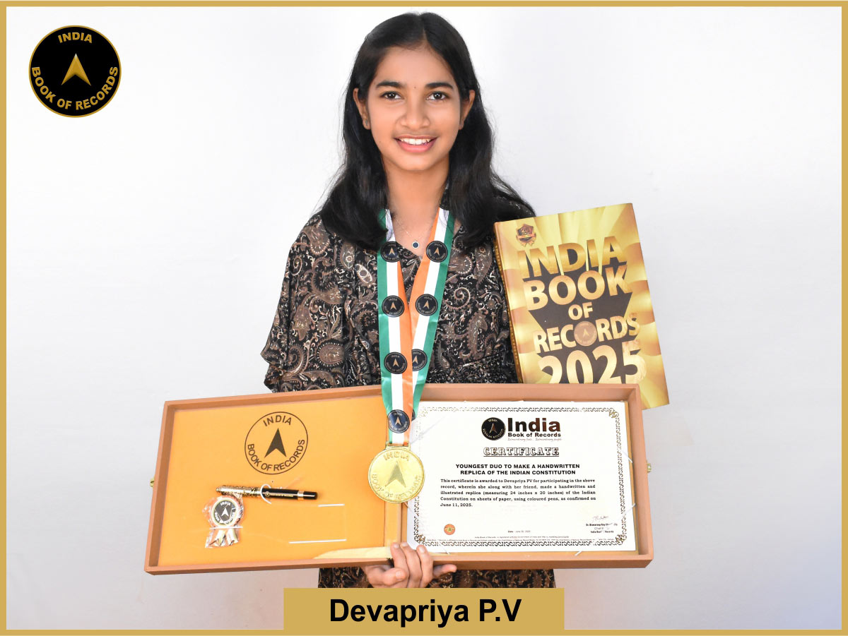 Youngest duo to make a handwritten replica of the Indian Constitution