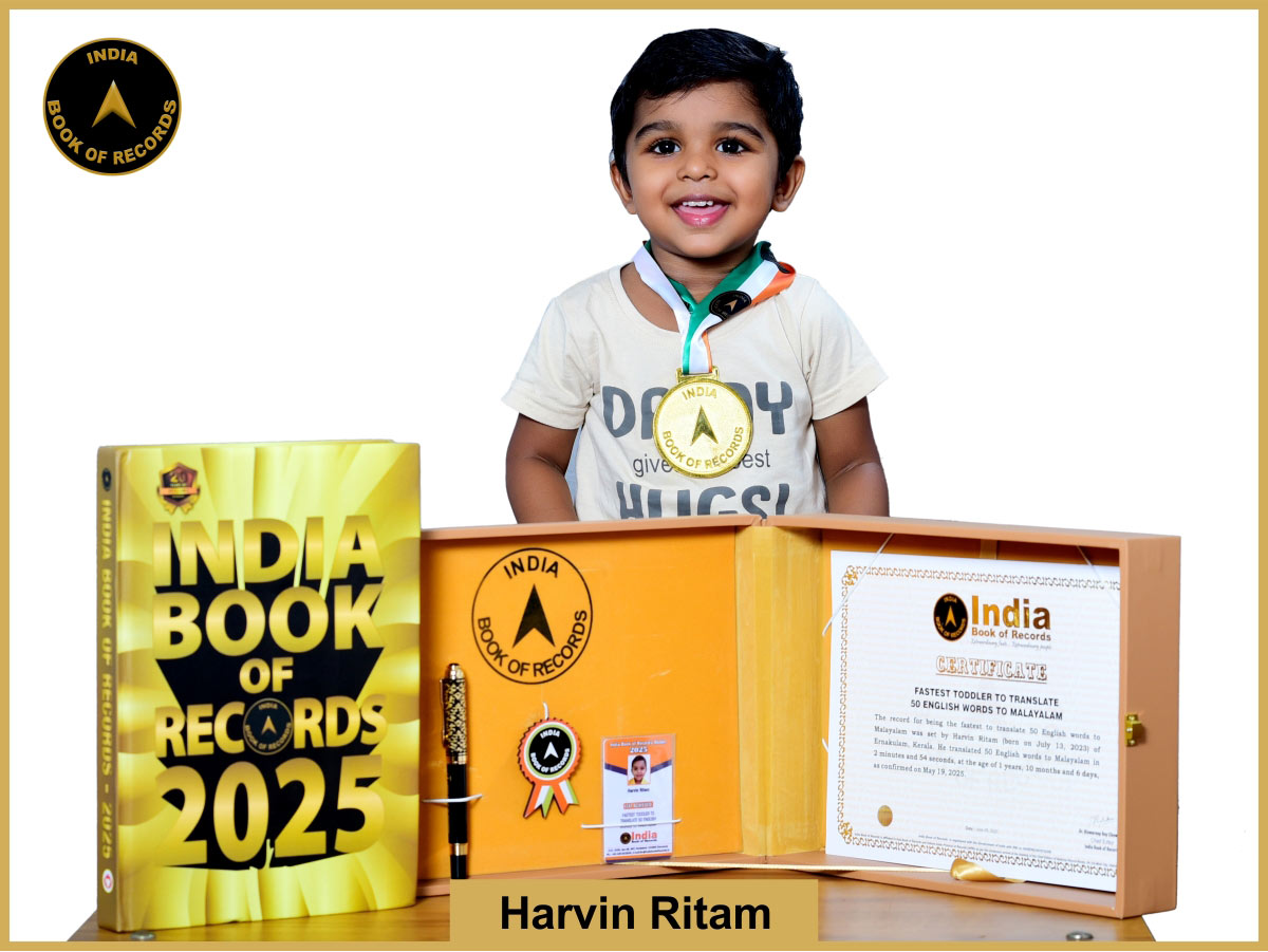 Fastest toddler to translate 50 English words to Malayalam