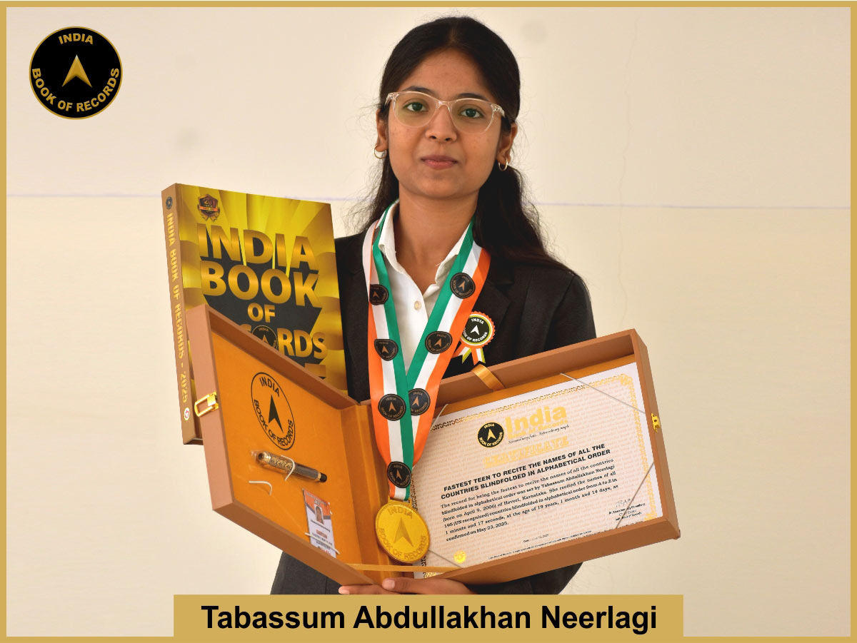 Fastest teen to recite the names of all the countries blindfolded in alphabetical order