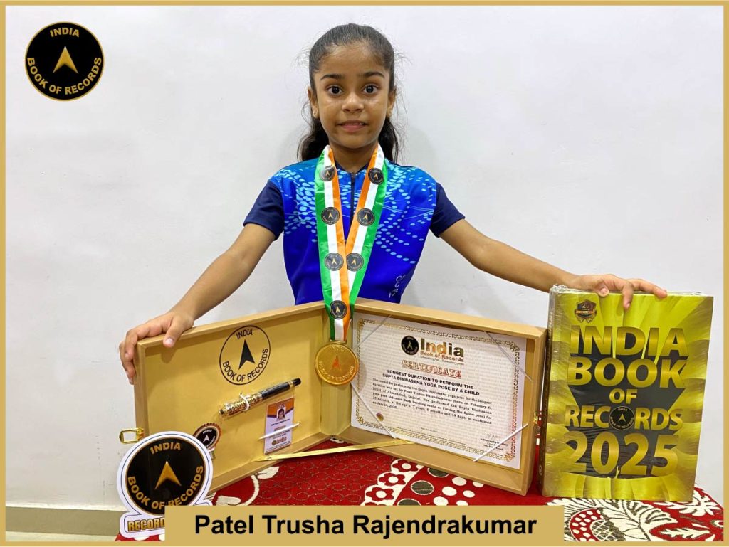 Patel Trusha Rajendrakumar Supta Dimbasana yoga pose