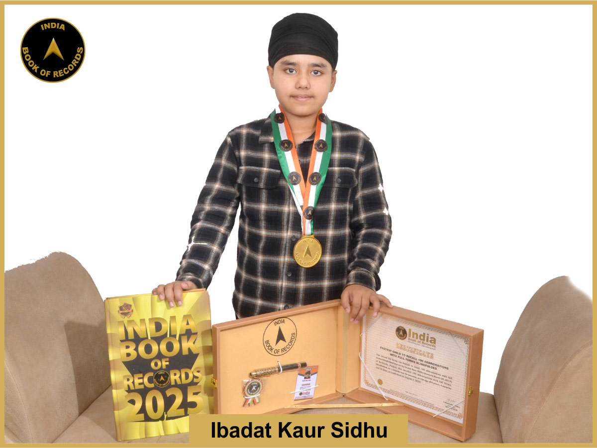 Fastest child to recall 100 abbreviations with full forms blindfolded