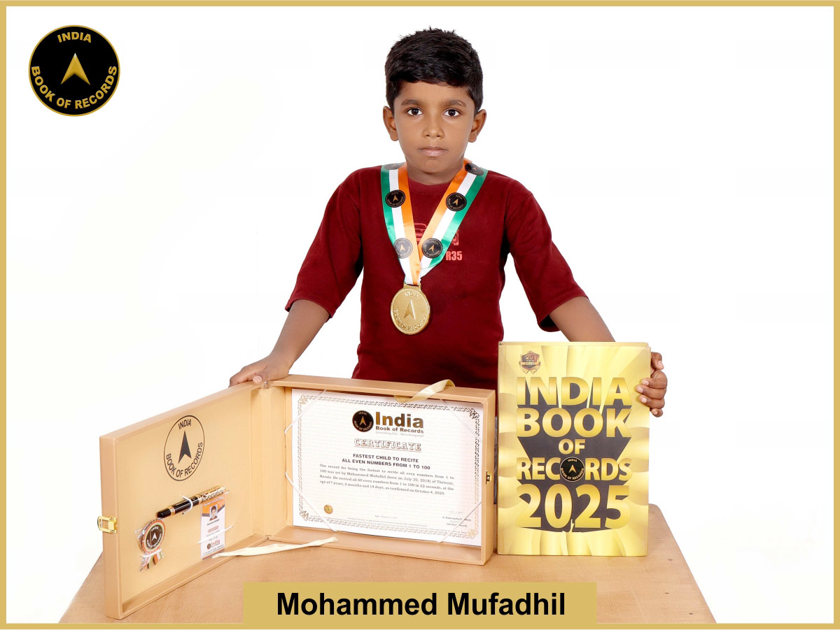 Fastest child to recite all even numbers from 1 to 100