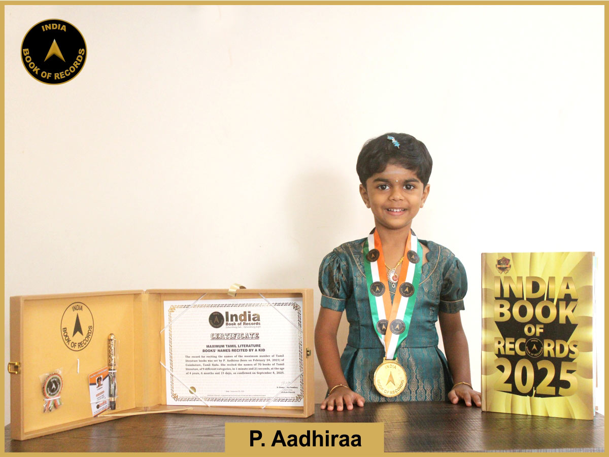 Maximum Tamil literature books’ names recited by a kid