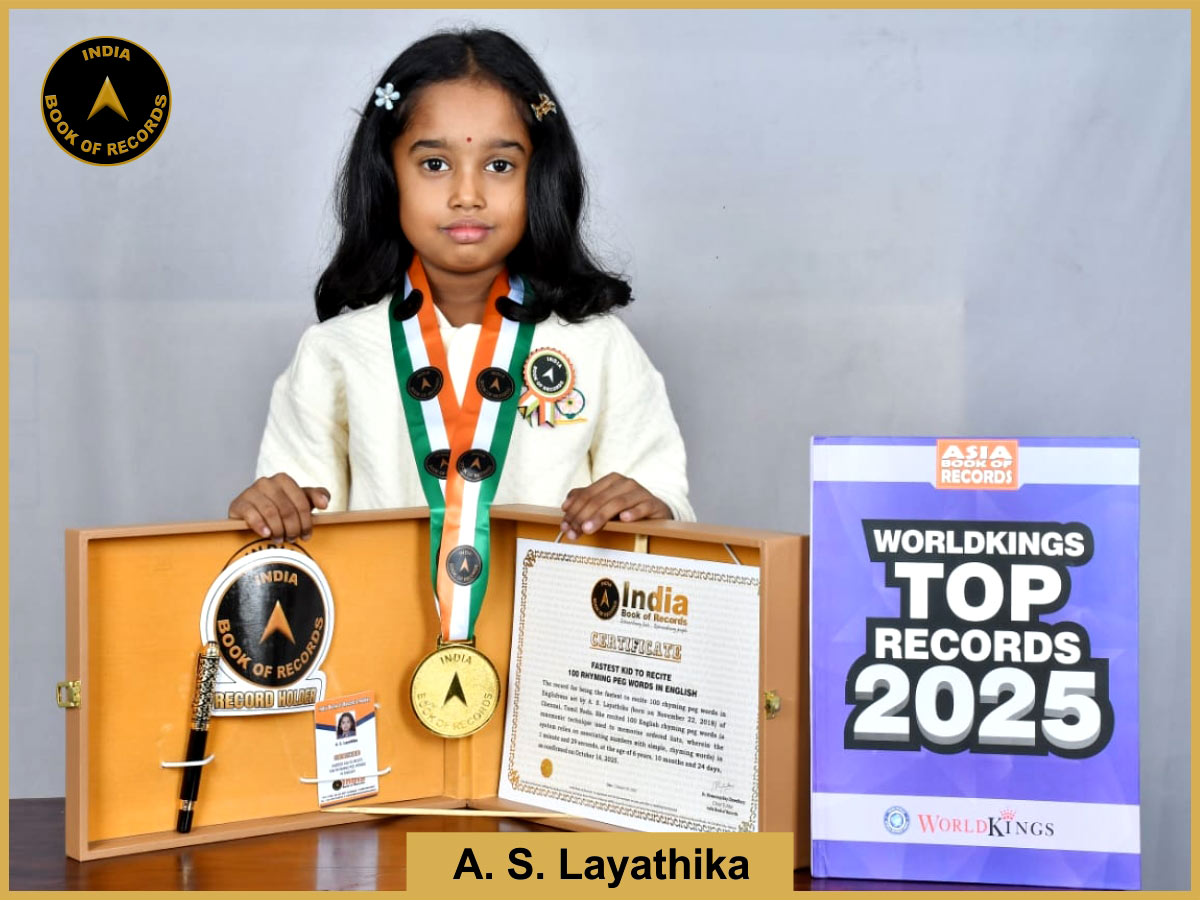 Fastest kid to recite 100 rhyming peg words in English