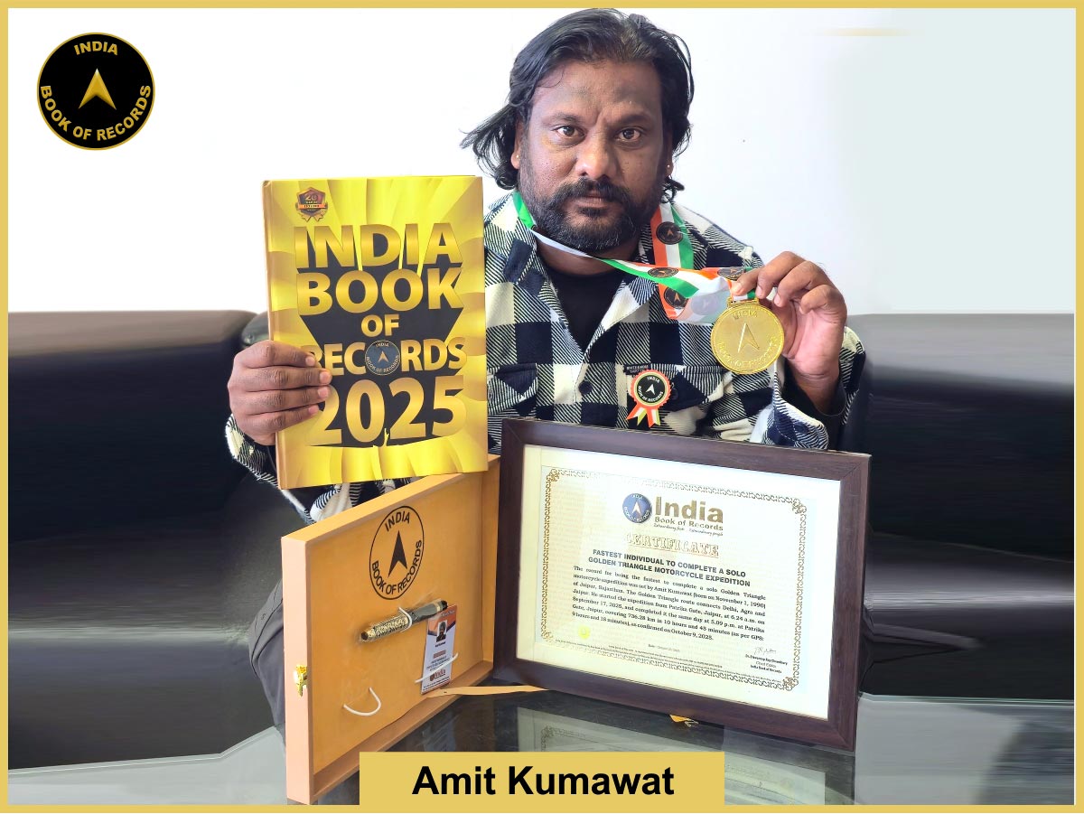 Fastest individual to complete a solo Golden Triangle motorcycle expedition