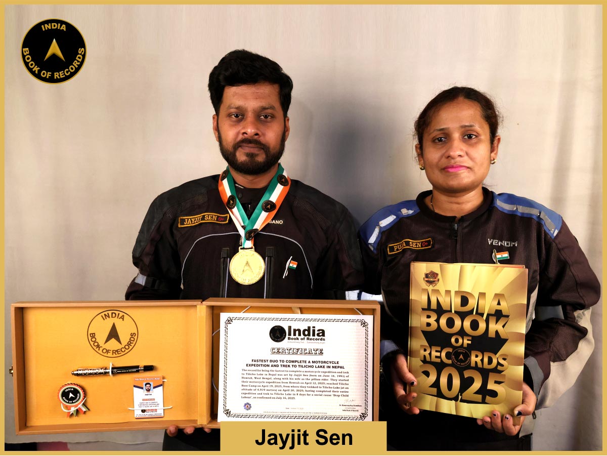 Fastest duo to complete a motorcycle expedition and trek to Tilicho Lake in Nepal