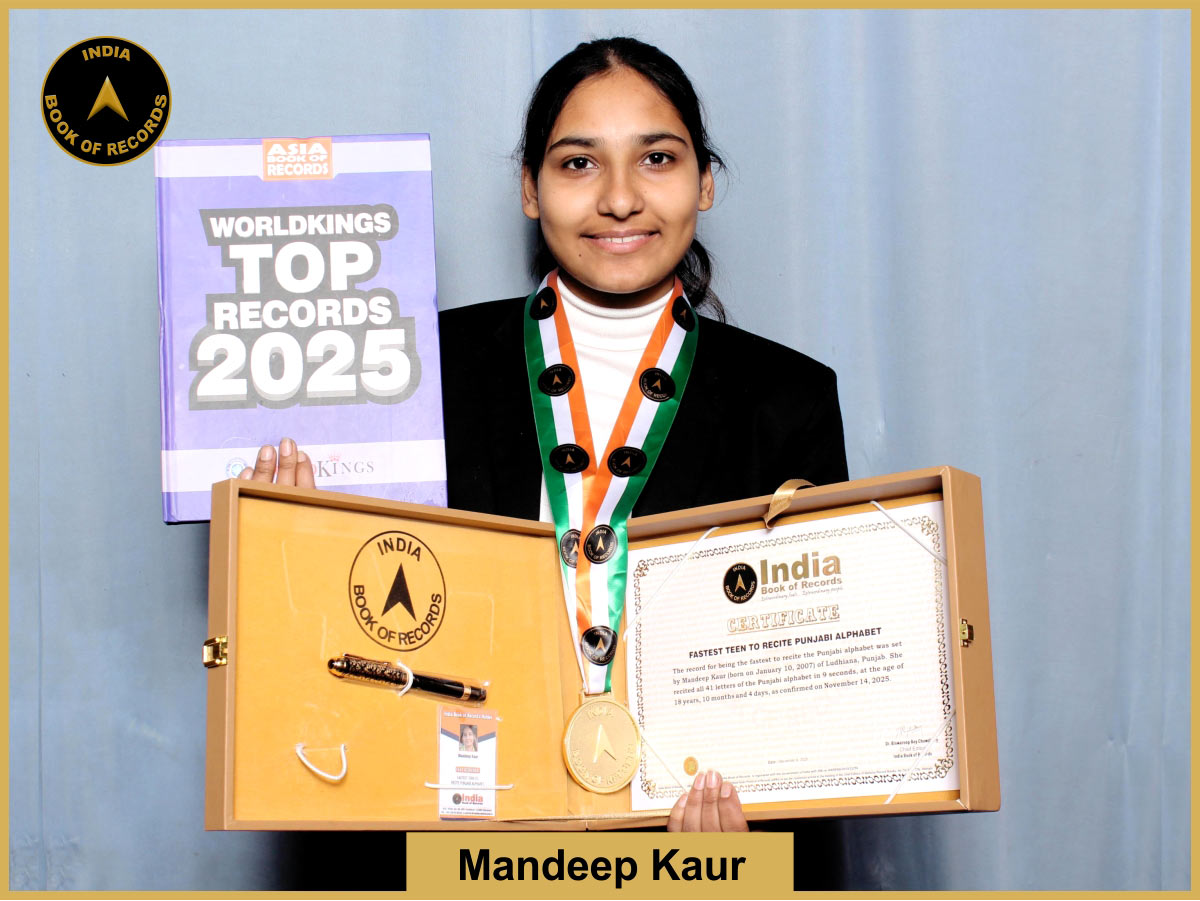 Fastest teen to recite Punjabi alphabet