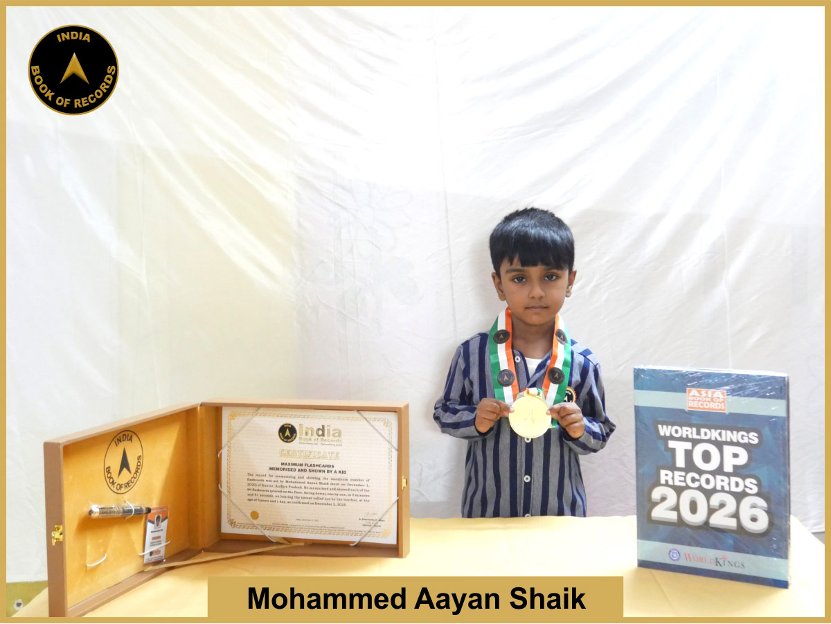 Maximum flashcards memorised and shown by a kid