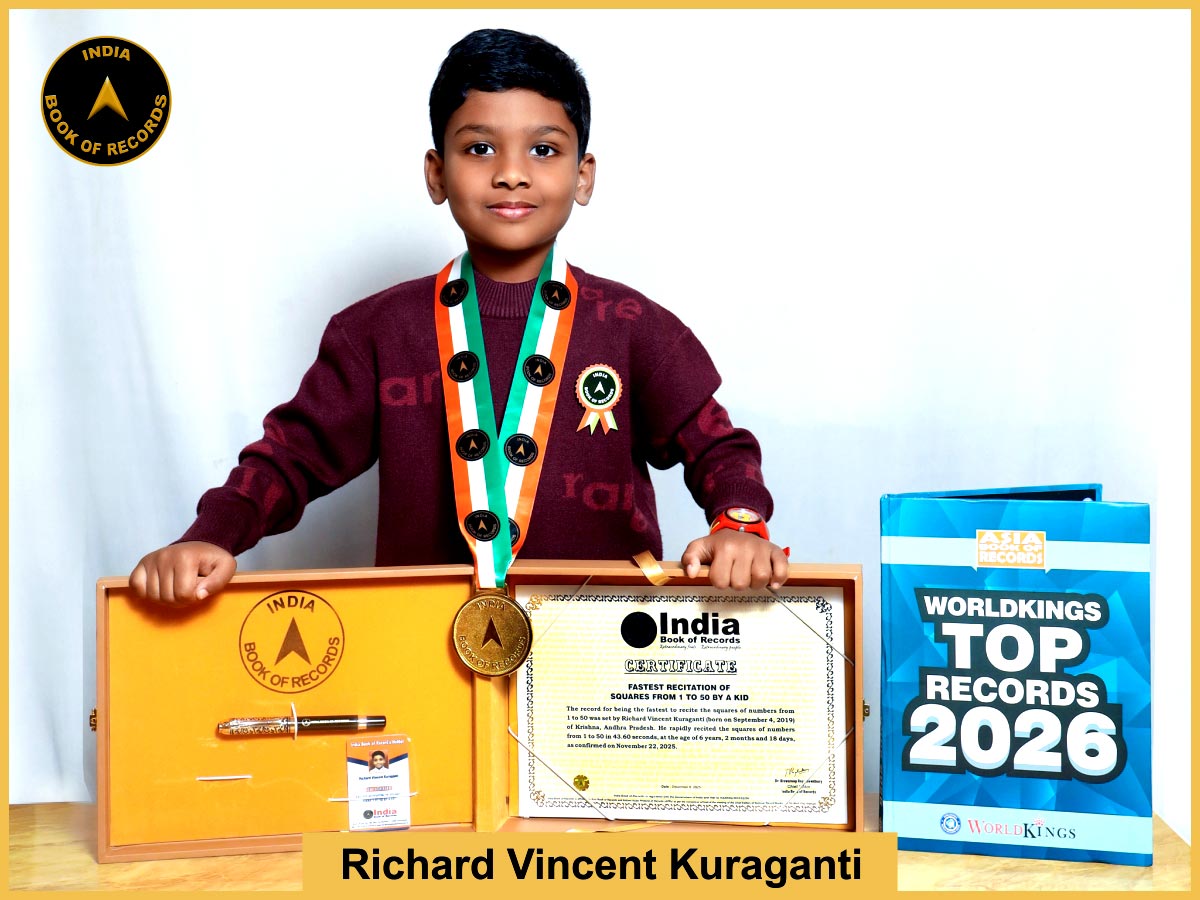 Fastest recitation of squares from 1 to 50 by a kid