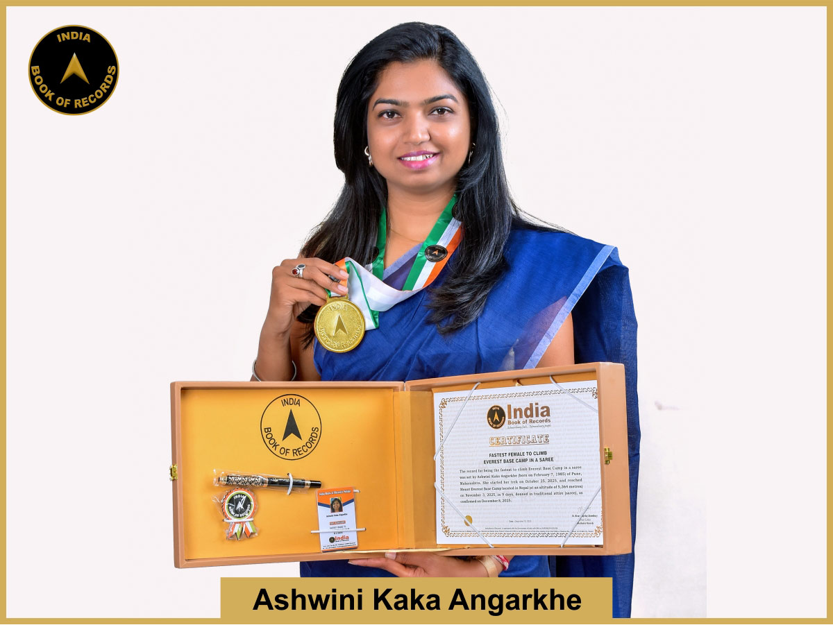 Fastest female to climb Everest Base Camp in a saree