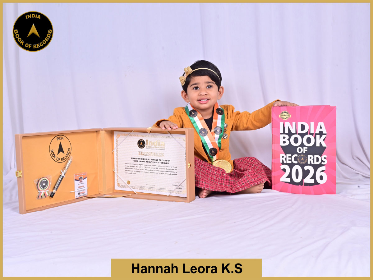 Maximum Biblical verses recited in Tamil in one minute by a toddler ...