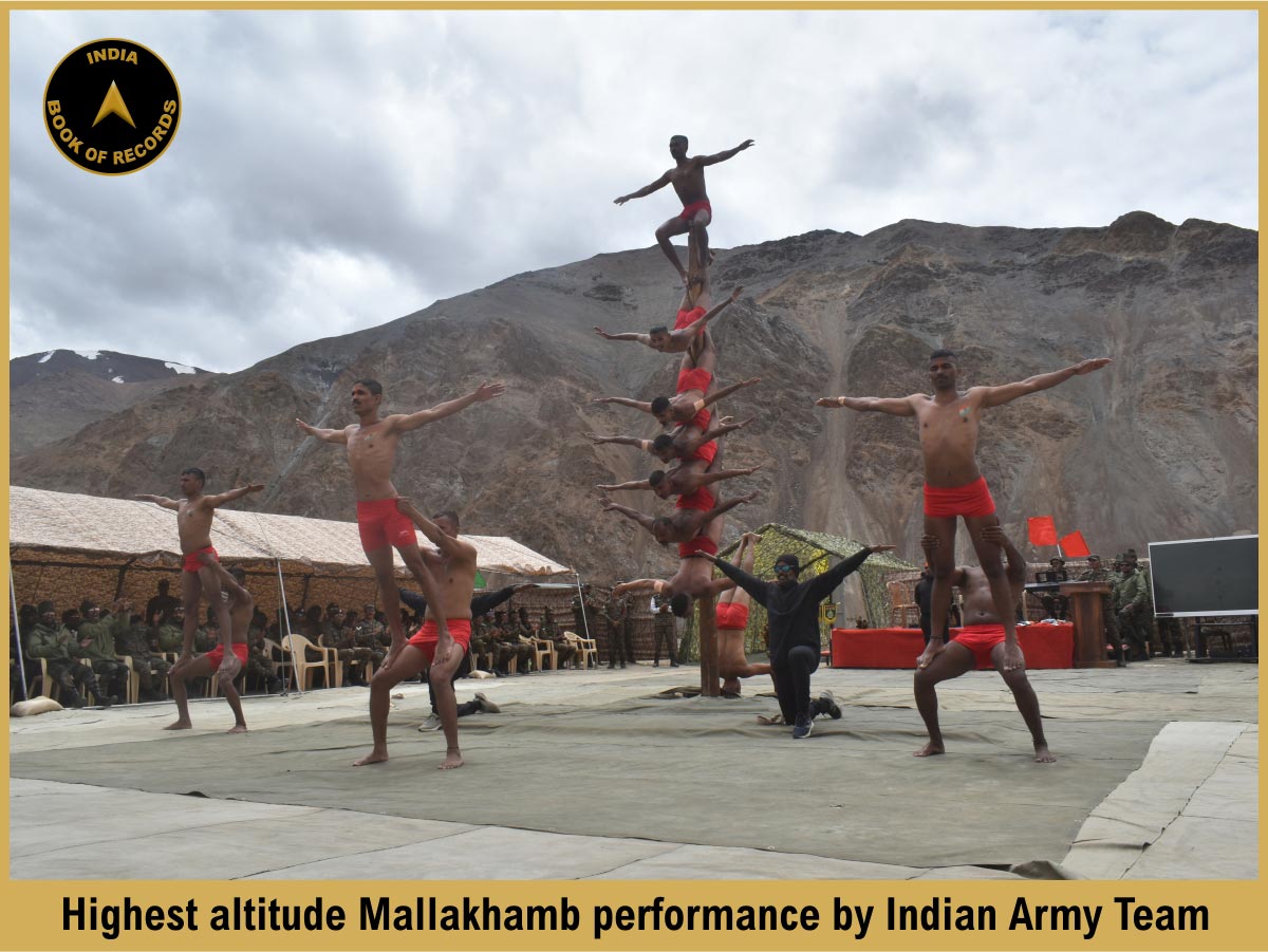 Highest altitude Mallakhamb performance by Indian Army Team