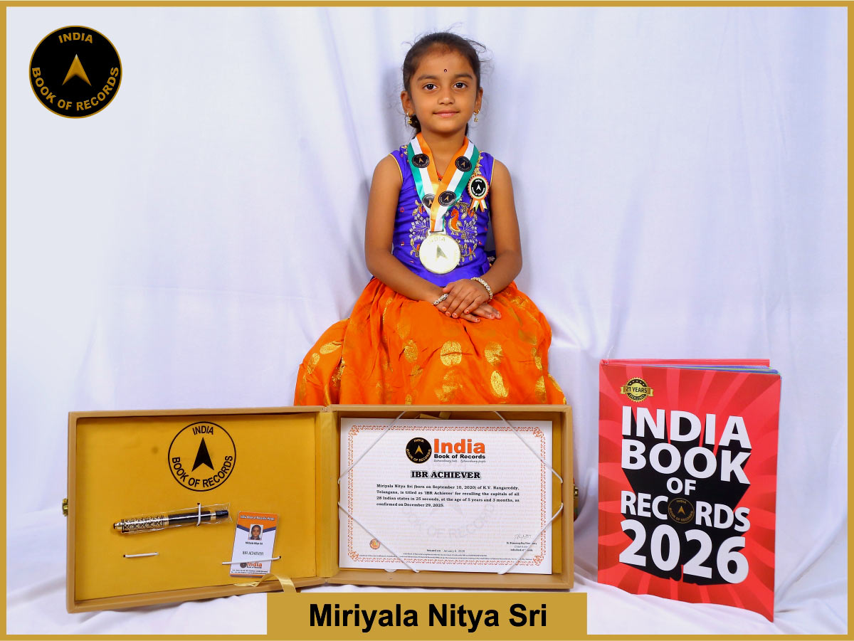 Miriyala Nitya Sri - IBR Achiever - India Book of Records