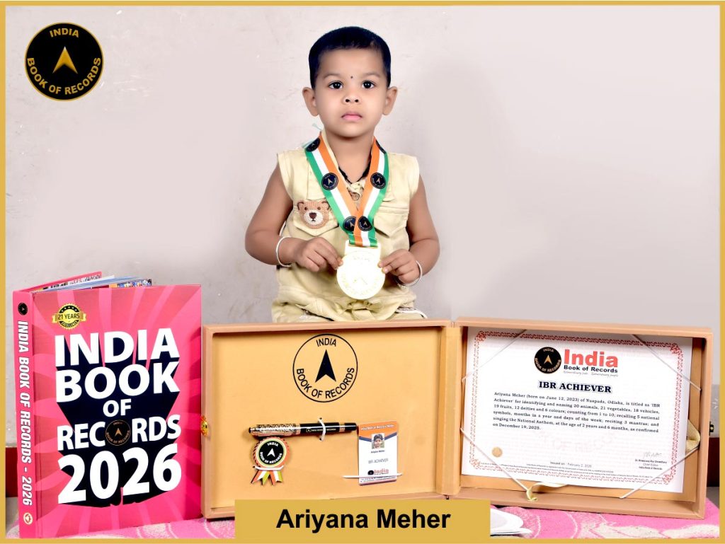 Image of Ariyana Meher with IBR Achiever certificate.