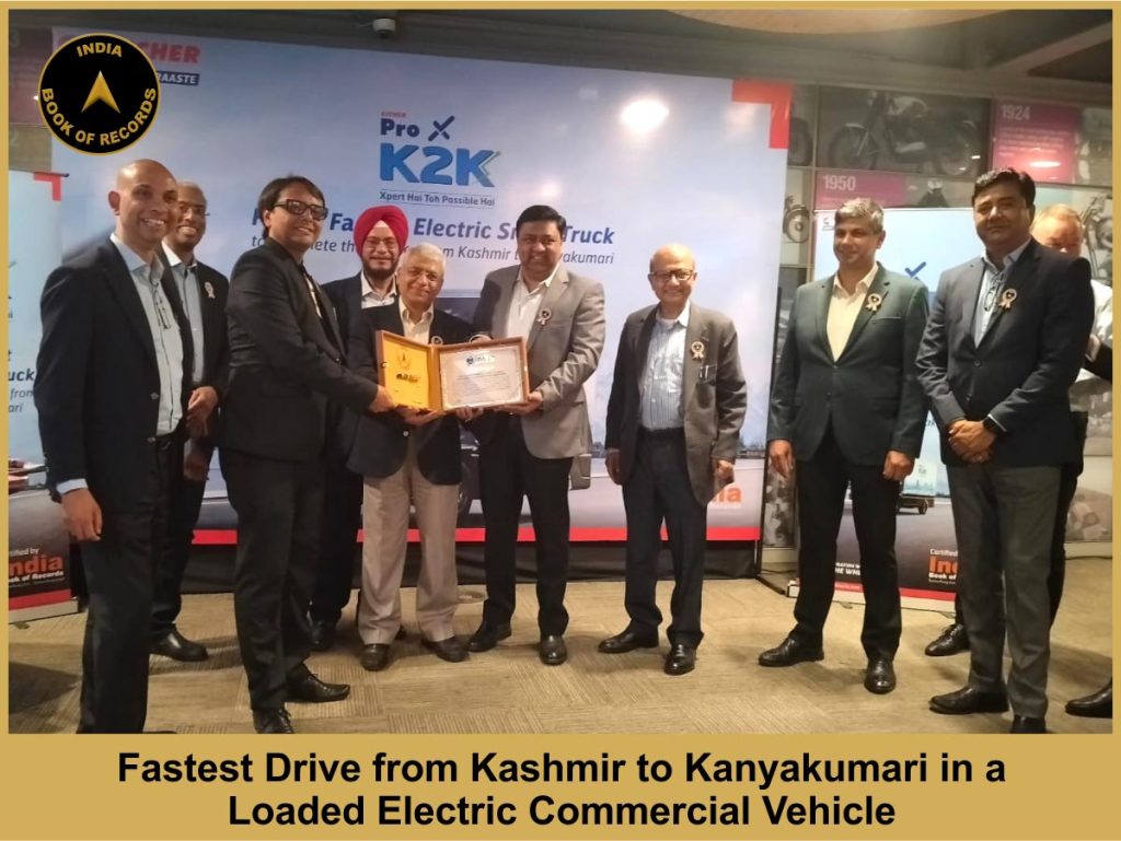 Fastest Drive from Kashmir to Kanyakumari in a Loaded Electric Commercial Vehicle