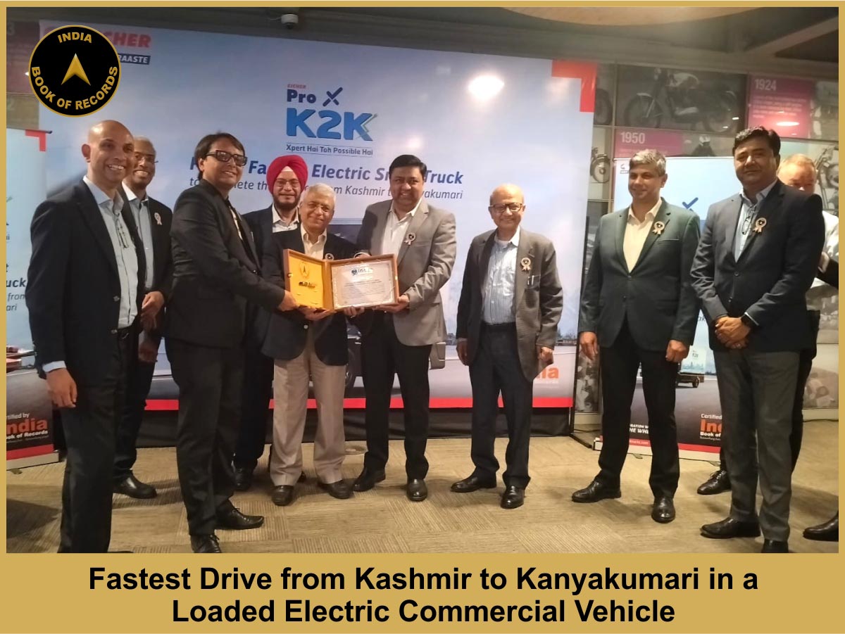 Fastest Drive from Kashmir to Kanyakumari in a Loaded Electric Commercial Vehicle