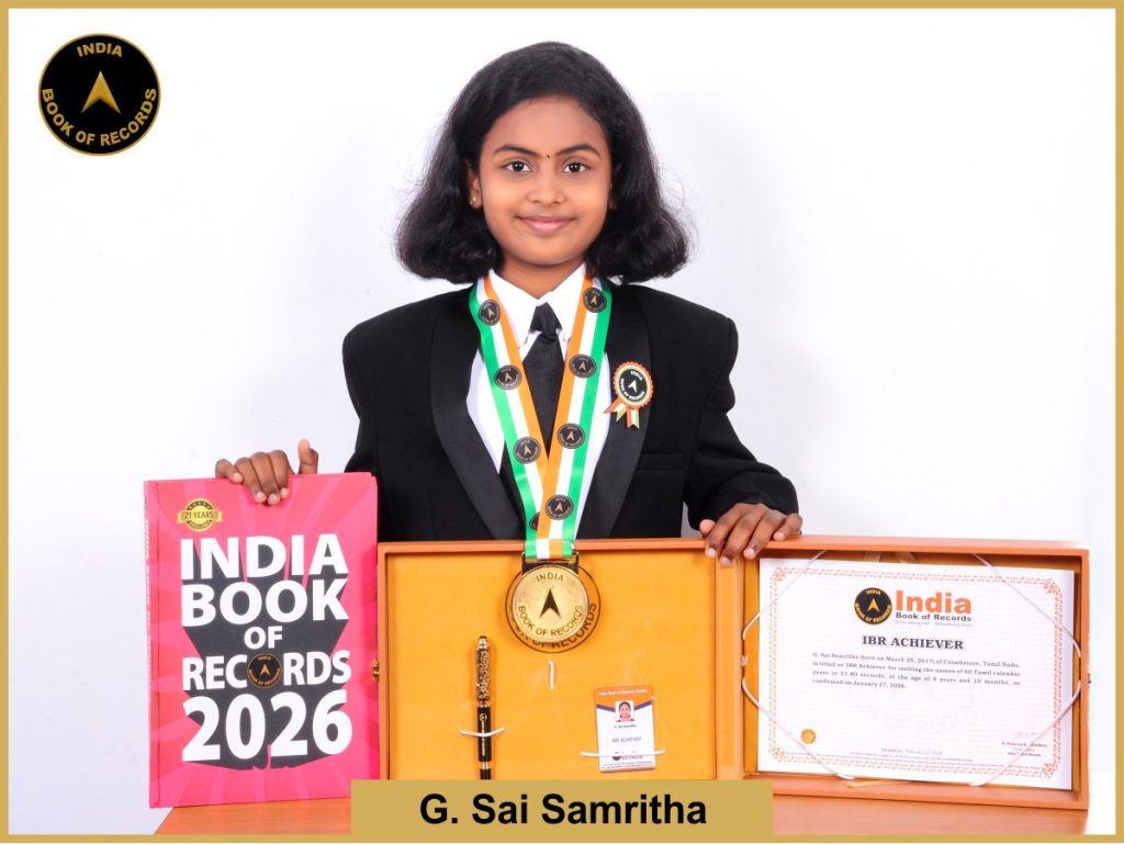 Image of G. Sai Samritha with IBR Achiever certificate.